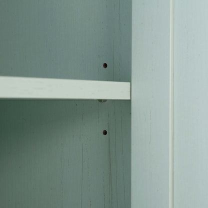 Armoire de salle de bain 1 porte en rotin tressé Frances, menthe