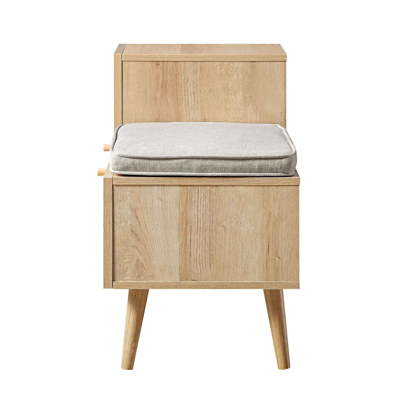 Banc de rangement en rotin tressé Frances avec coussin, naturel