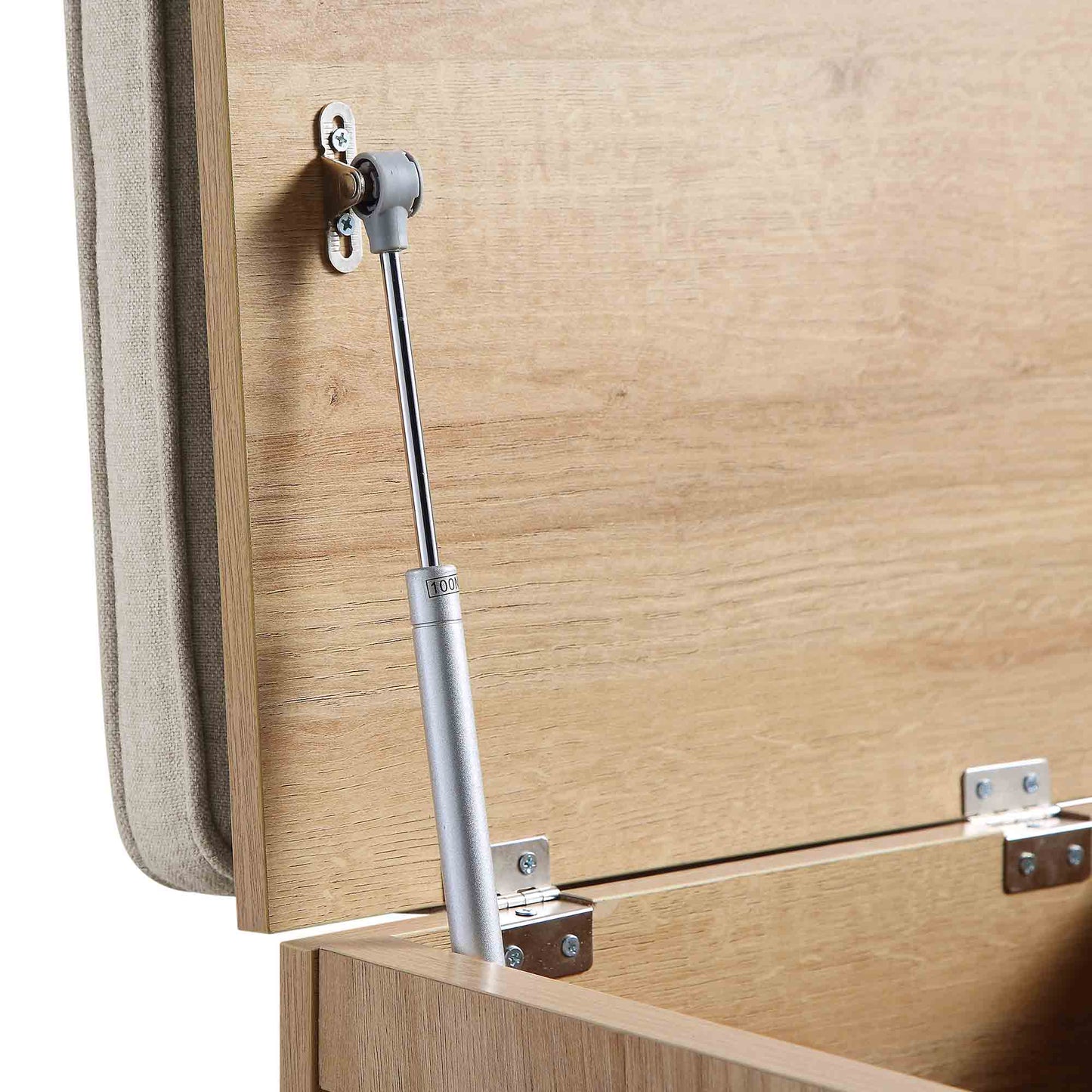 Tabouret de rangement simple en rotin tressé Frances avec coussin, naturel