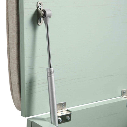 Tabouret de rangement simple en rotin tressé Frances avec coussin, menthe