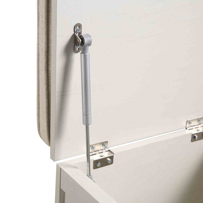 Tabouret de rangement simple en rotin tressé Frances avec coussin, blanc