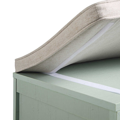 Tabouret de rangement double en rotin tressé Frances avec coussin, menthe