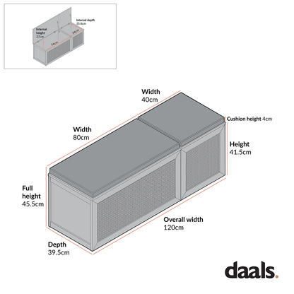 Ensemble de tabourets de rangement triples en rotin tressé Frances avec coussin, naturel