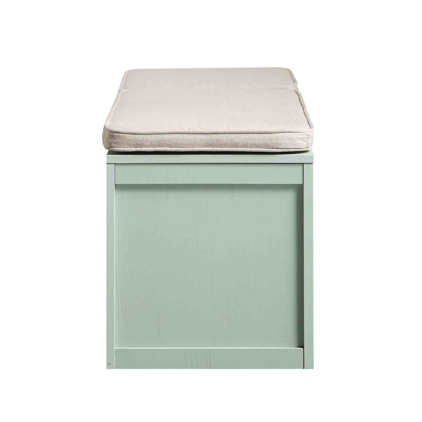 Ensemble de tabourets de rangement triples en rotin tressé Frances avec coussin, menthe