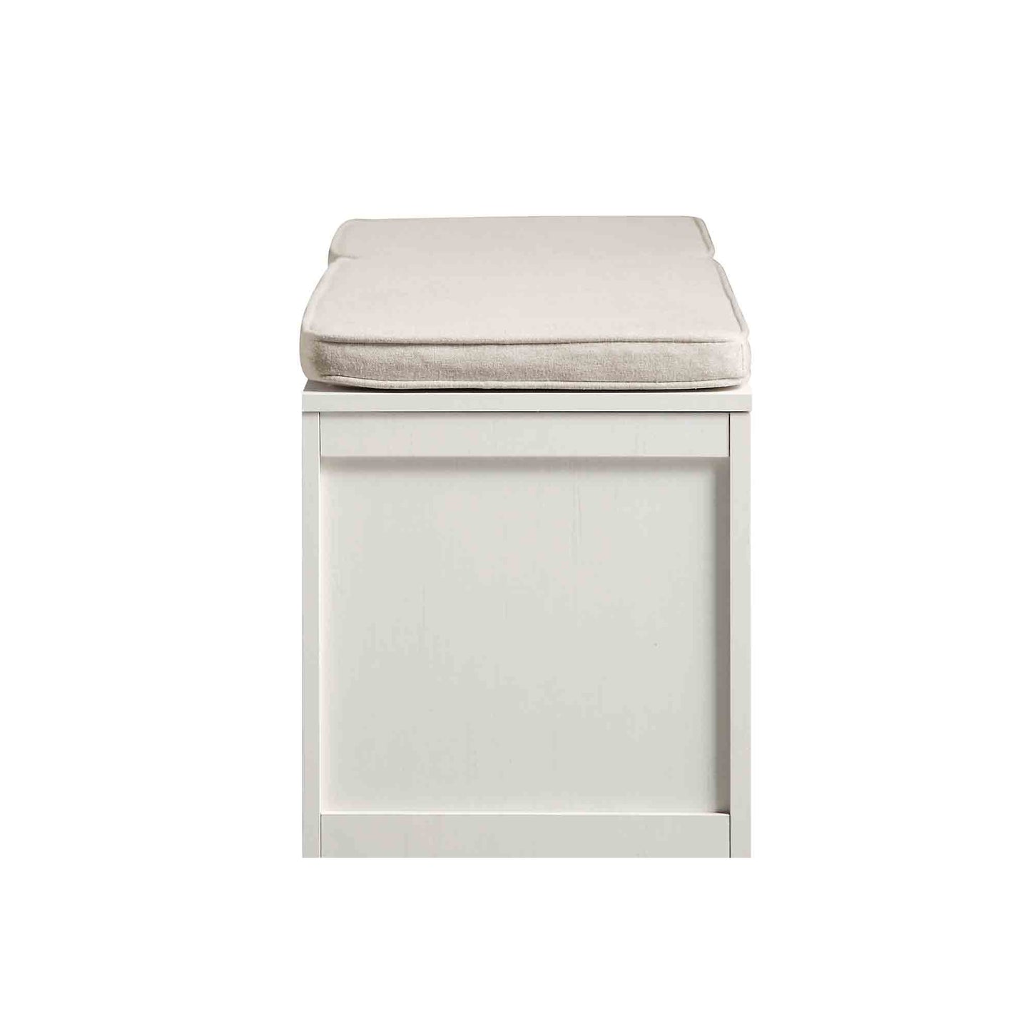 Ensemble de tabourets de rangement triples en rotin tressé Frances avec coussin, blanc