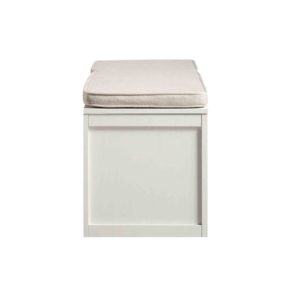 Ensemble de tabourets de rangement triples en rotin tressé Frances avec coussin, blanc