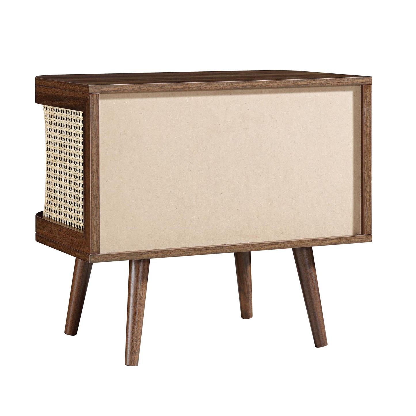 Table de chevet courbée en rotin Izzy, noyer