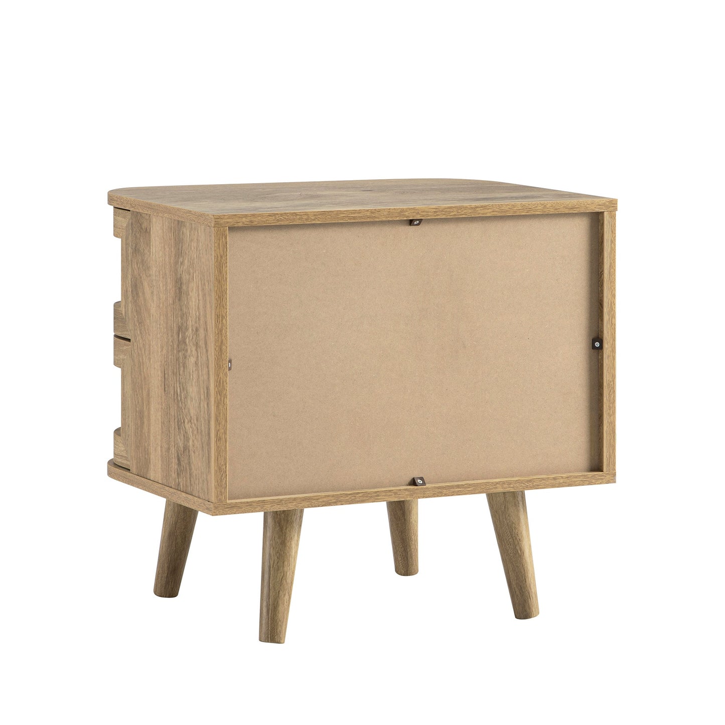 Table de chevet Izzy en rotin courbé à 2 tiroirs, naturel