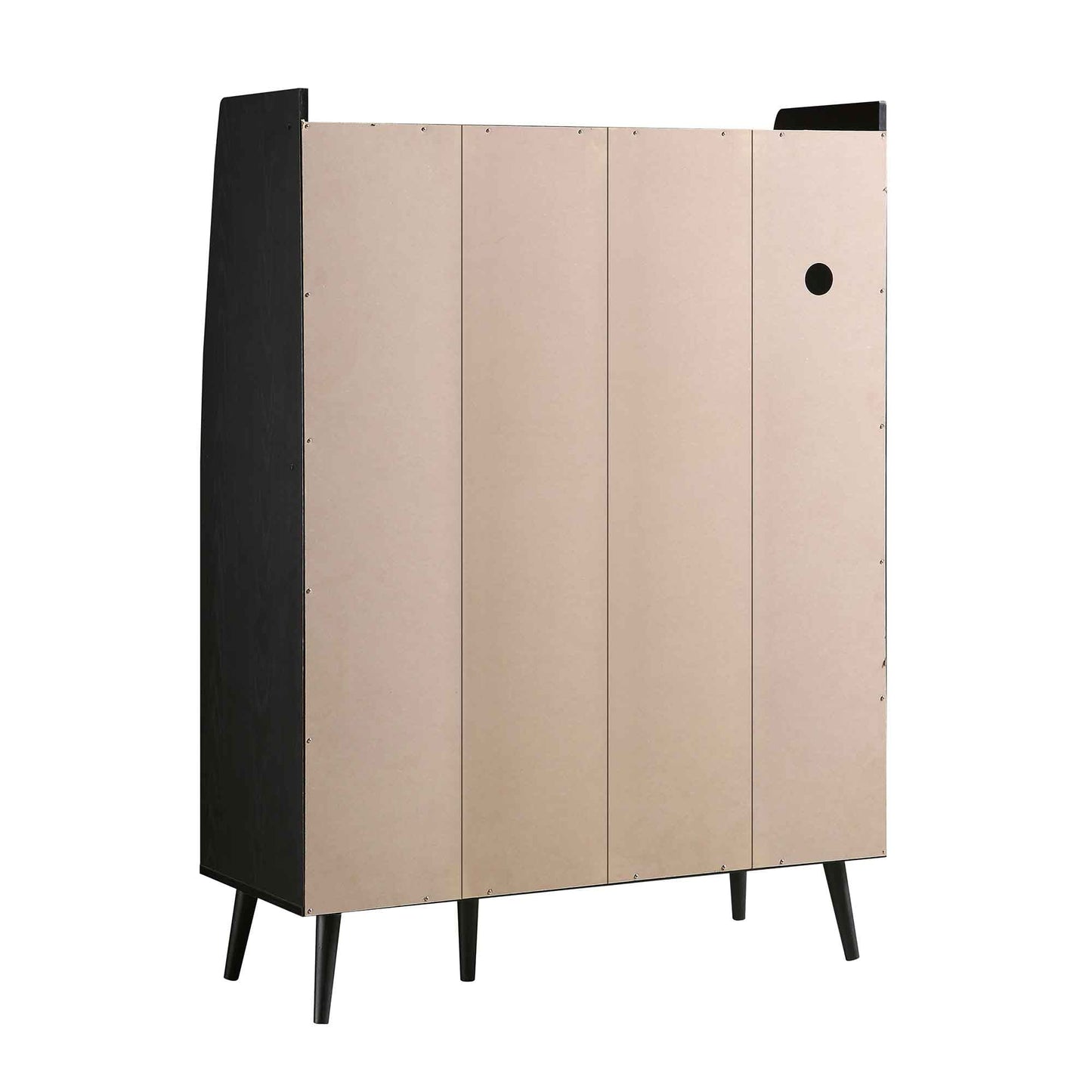 Meuble de cuisine en rotin tressé Frances, noir