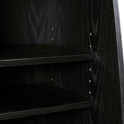 Meuble de cuisine en rotin tressé Frances, noir