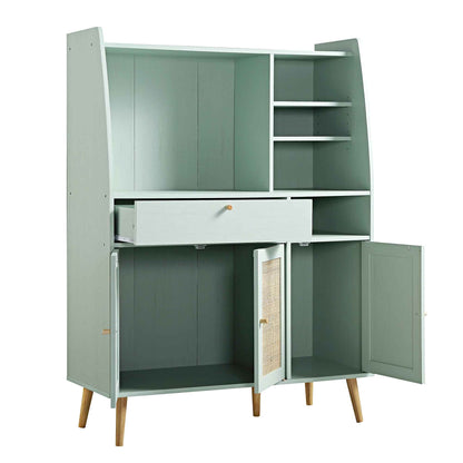 Meuble de cuisine en rotin tressé Frances, menthe