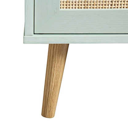 Meuble de cuisine en rotin tressé Frances, menthe