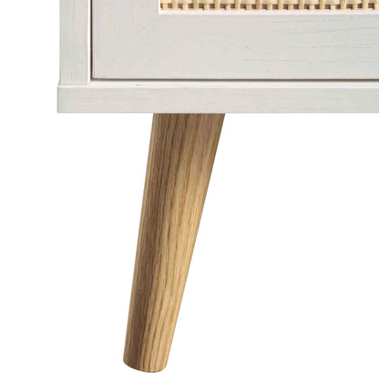 Meuble de cuisine en rotin tressé Frances, blanc