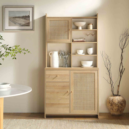 Commode en rotin tressé Frances, naturel