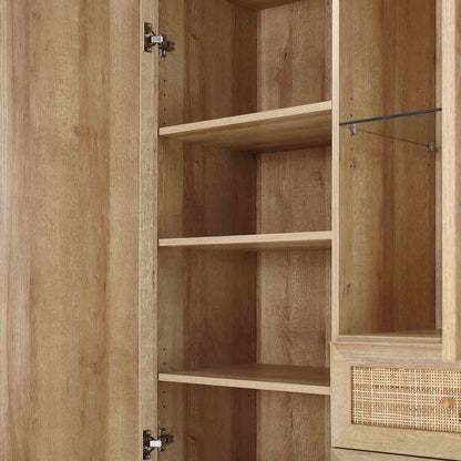 Vitrine en rotin tressé Frances, naturel