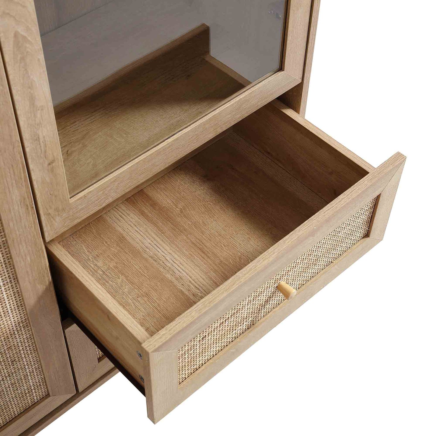 Vitrine en rotin tressé Frances, naturel