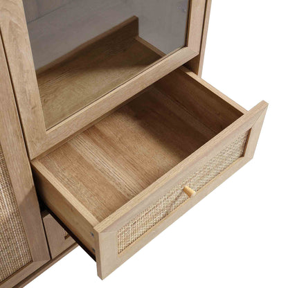 Vitrine en rotin tressé Frances, naturel