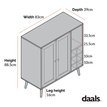Meuble à boissons en rotin tressé Frances, naturel