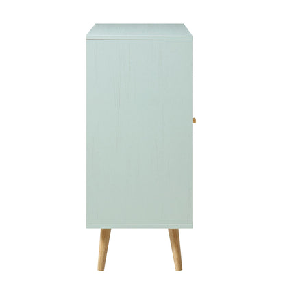 Meuble à boissons en rotin tressé Frances, menthe