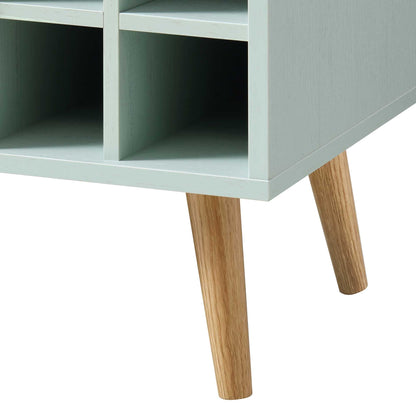 Meuble à boissons en rotin tressé Frances, menthe