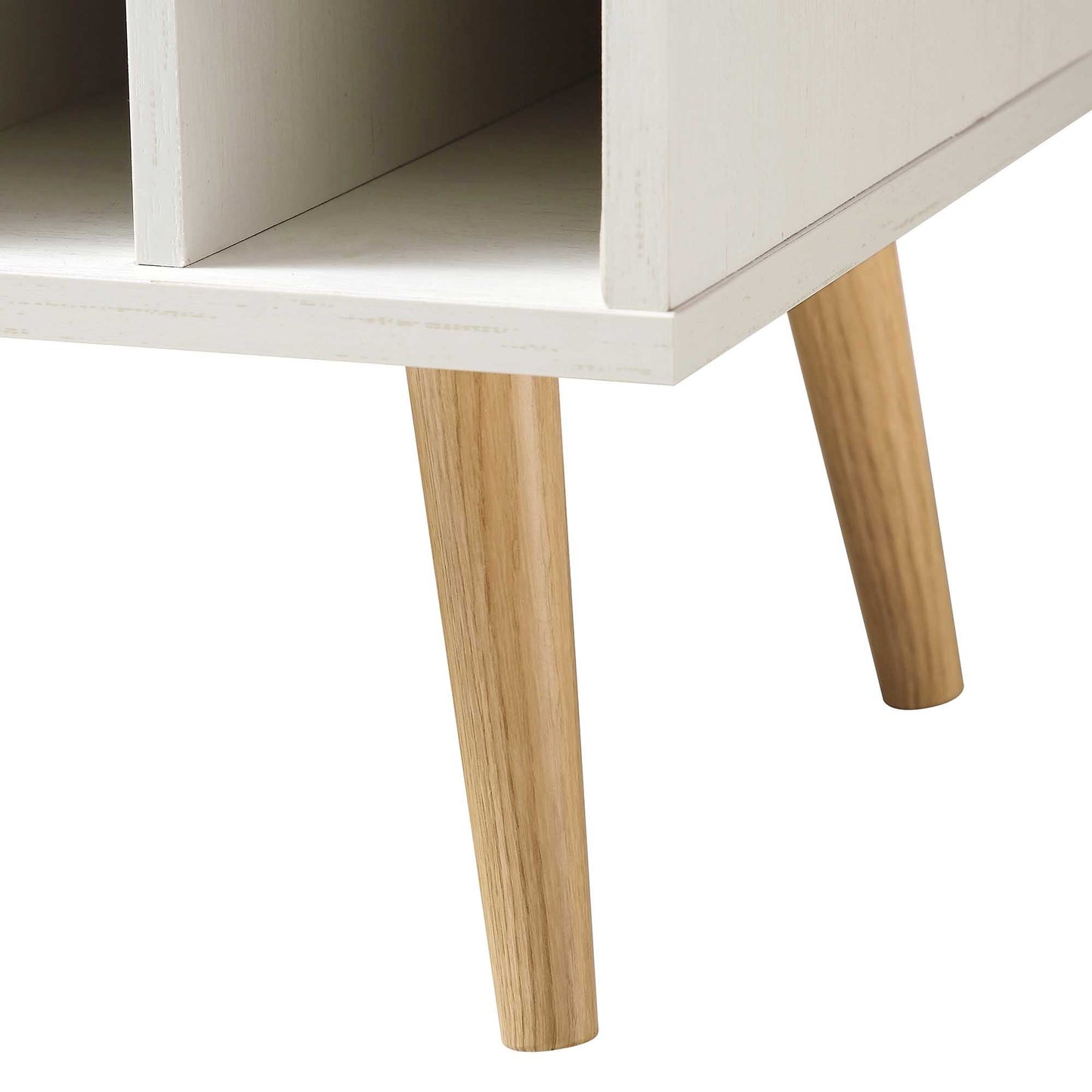 Meuble à boissons en rotin tressé Frances, blanc