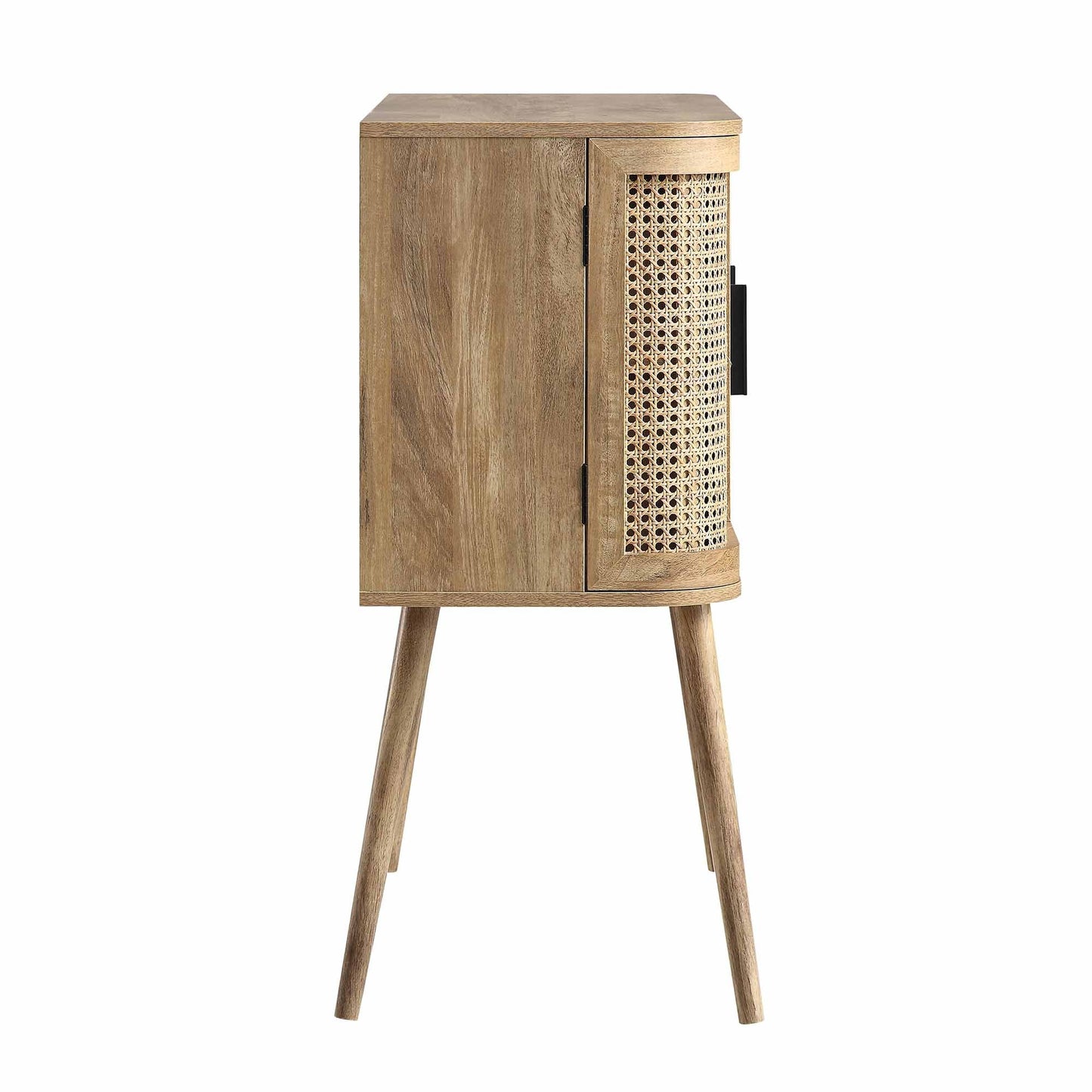 Buffet 2 portes en rotin courbé Izzy, naturel