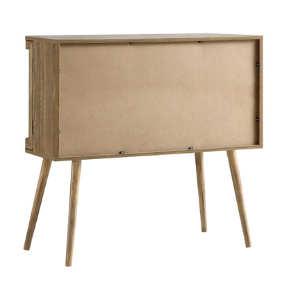 Buffet 2 portes en rotin courbé Izzy, naturel