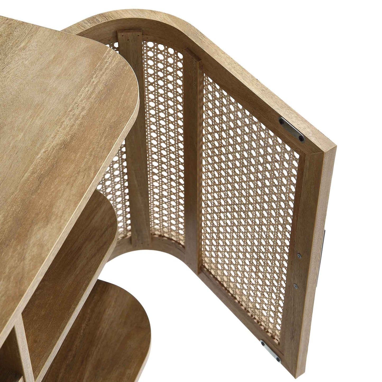 Buffet 2 portes en rotin courbé Izzy, naturel