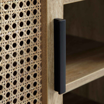 Buffet 2 portes en rotin courbé Izzy, naturel