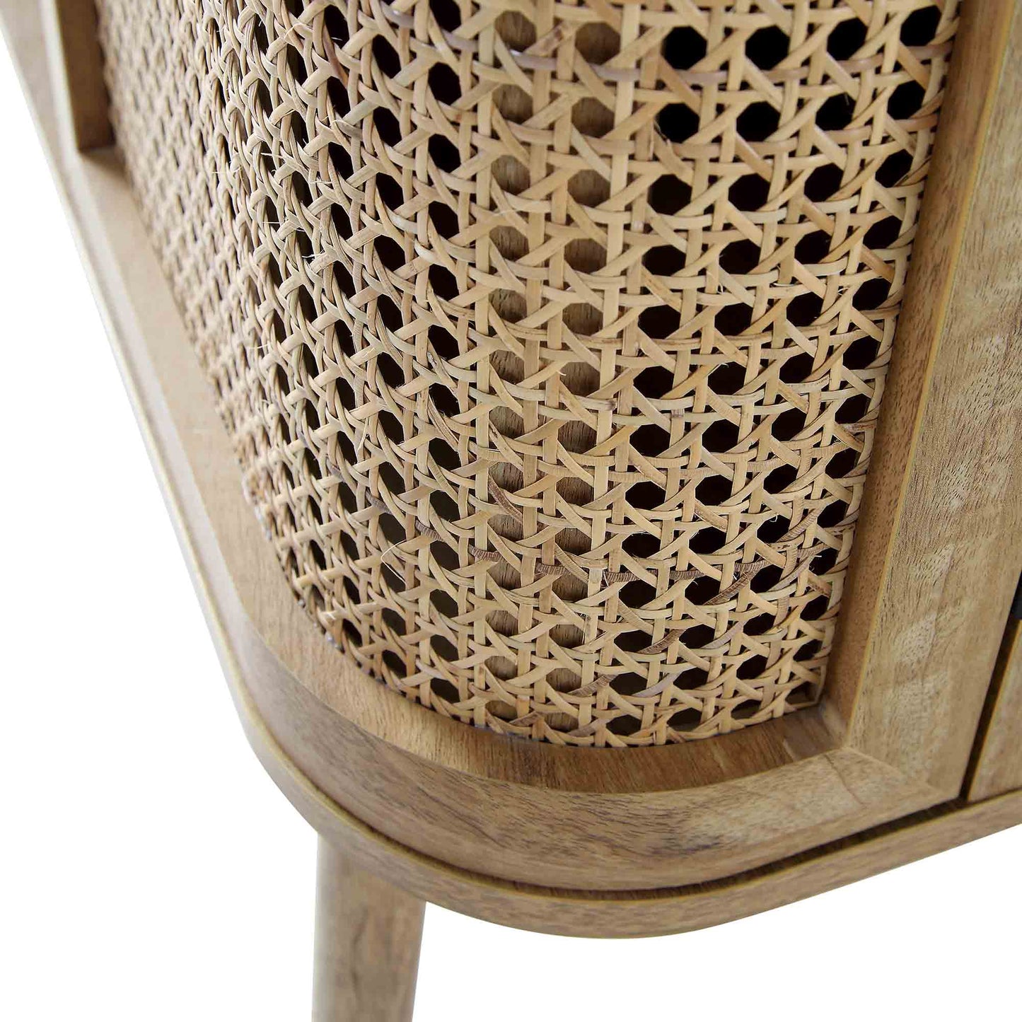 Buffet 2 portes en rotin courbé Izzy, naturel