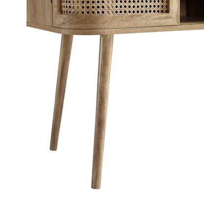 Buffet 2 portes en rotin courbé Izzy, naturel