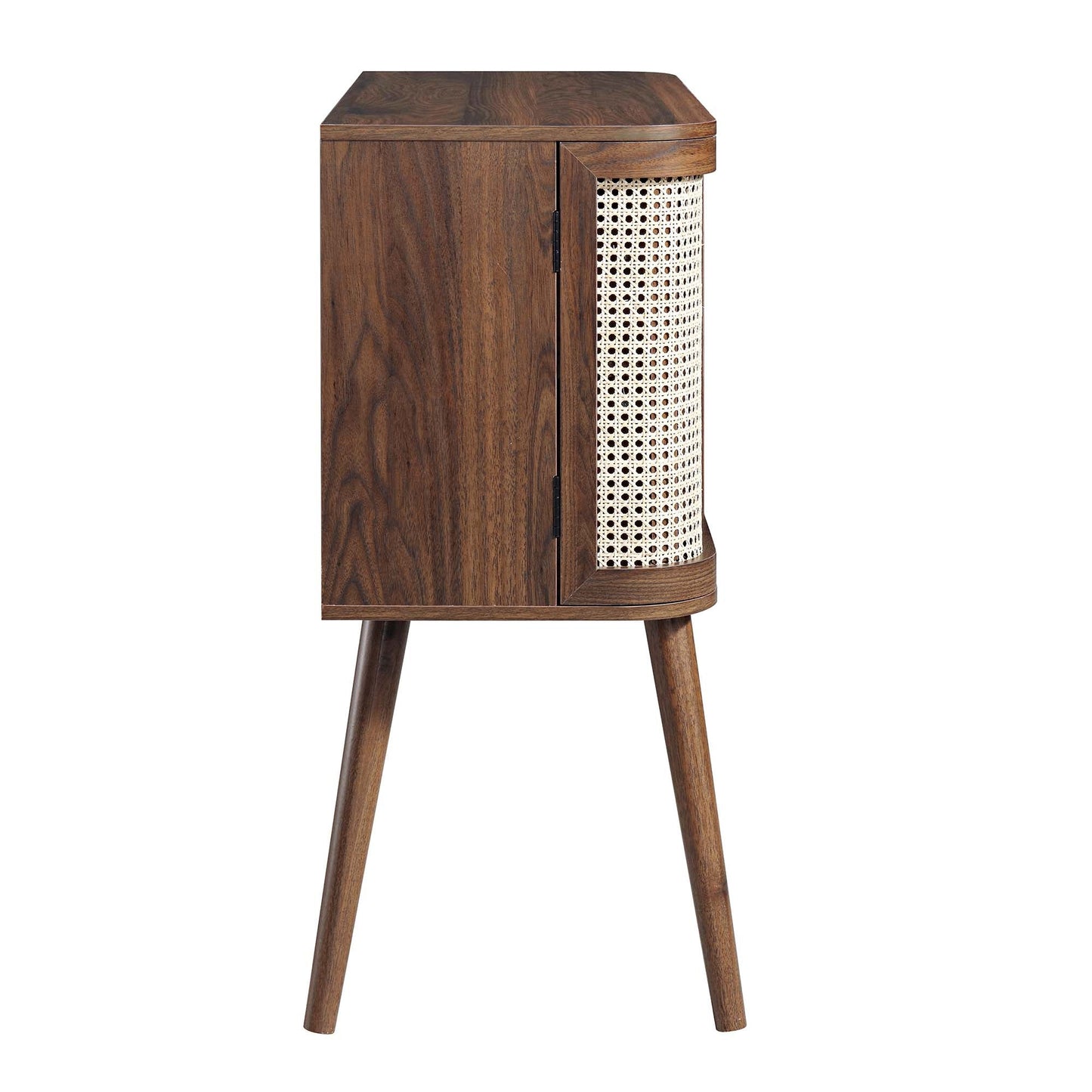 Buffet 2 portes en rotin courbé Izzy, noyer