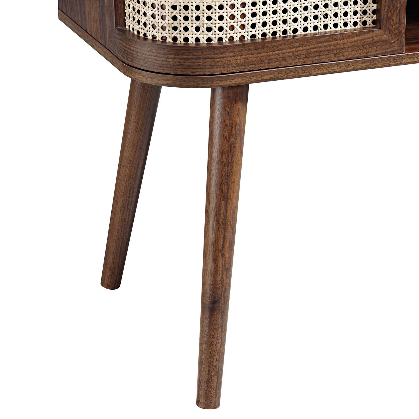 Buffet 2 portes en rotin courbé Izzy, noyer