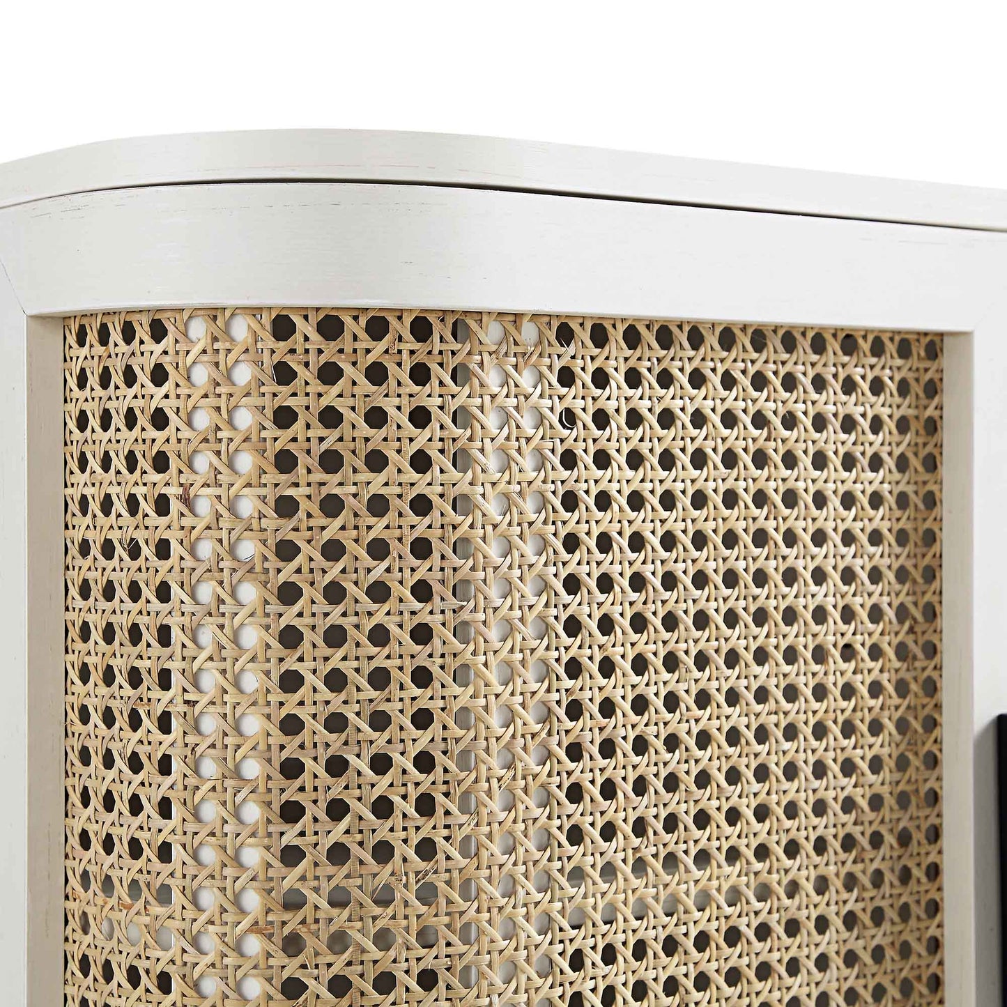 Buffet 2 portes en rotin courbé Izzy, blanc