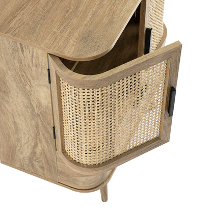 Petit buffet Izzy en rotin courbé à 1 tiroir, naturel