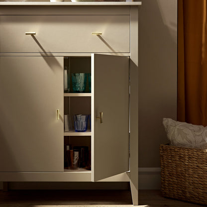 Petit buffet Oakham avec tiroir, gris foncé