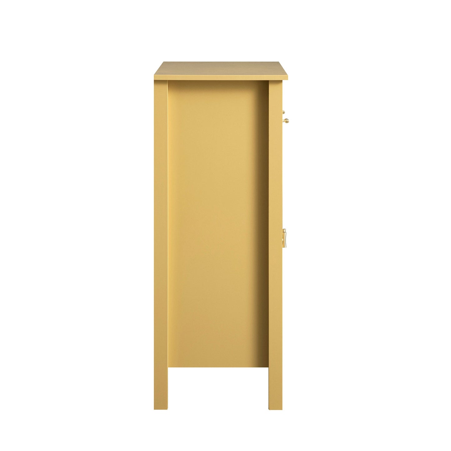 Petit buffet Oakham avec tiroir, rotin jaune