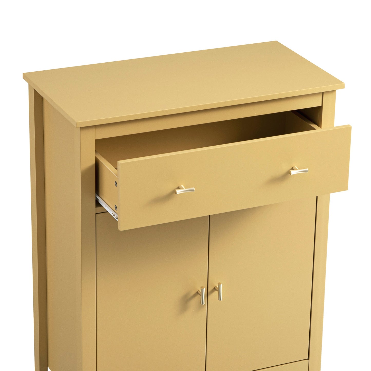 Petit buffet Oakham avec tiroir, rotin jaune