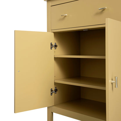 Petit buffet Oakham avec tiroir, rotin jaune