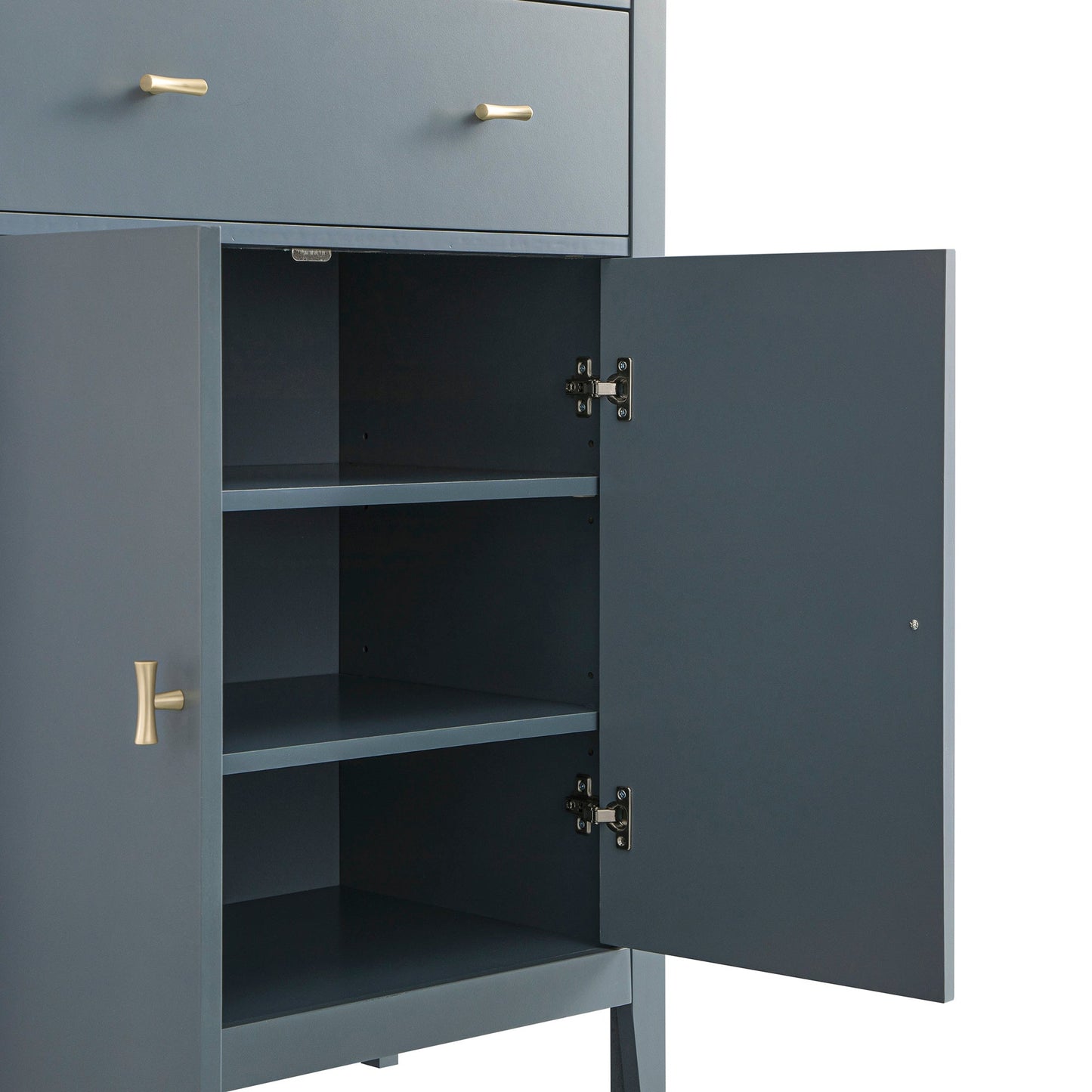 Petit buffet Oakham avec tiroir, bleu orage