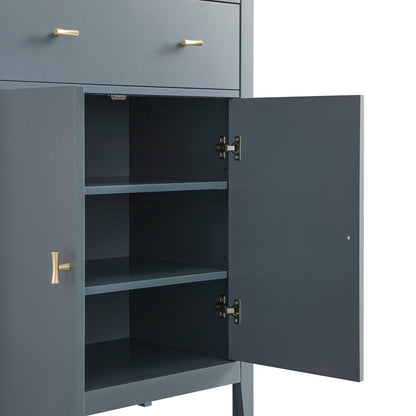 Petit buffet Oakham avec tiroir, bleu orage