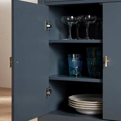 Petit buffet Oakham avec tiroir, bleu orage