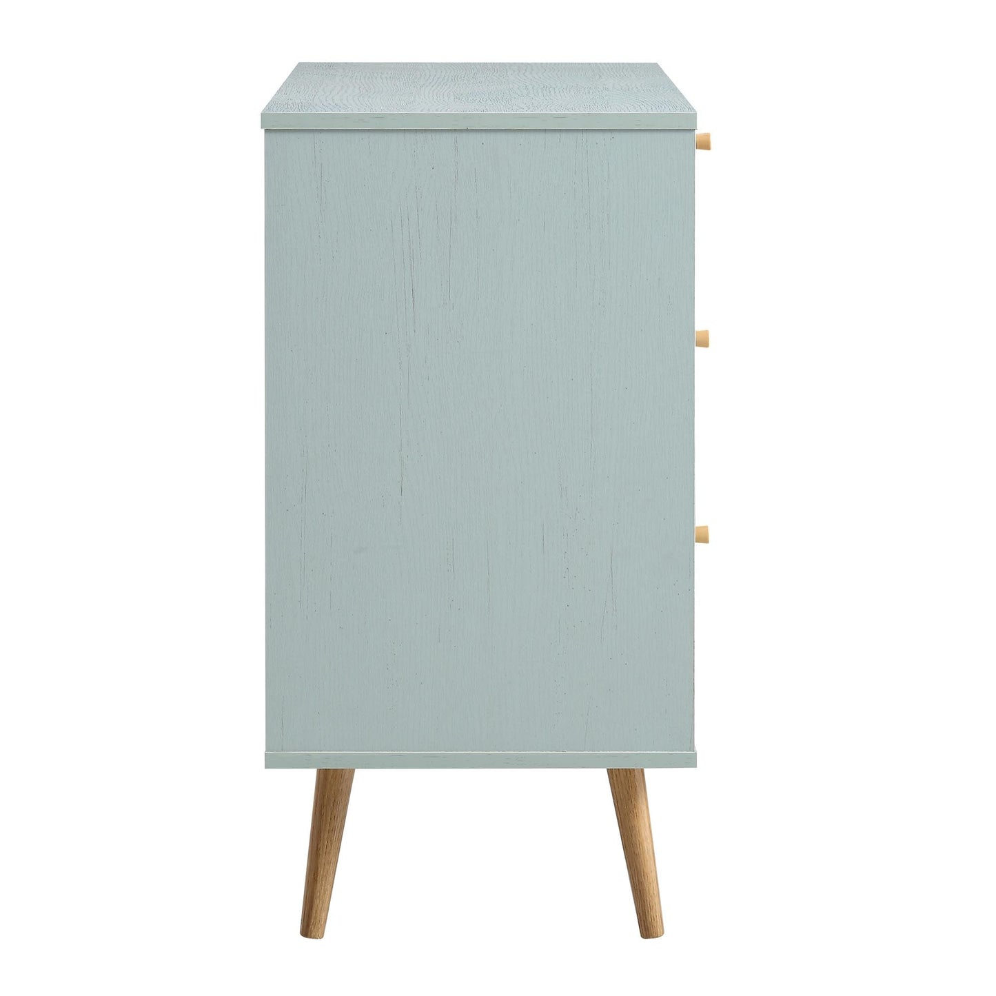 Commode 3 tiroirs en rotin tressé Anya couleur menthe