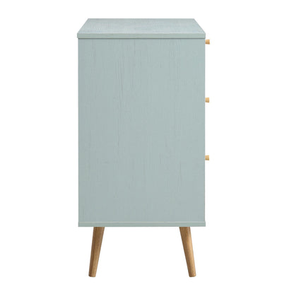 Commode 3 tiroirs en rotin tressé Anya couleur menthe