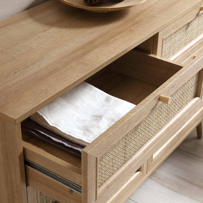 Commode 6 tiroirs en rotin tressé Frances, naturel