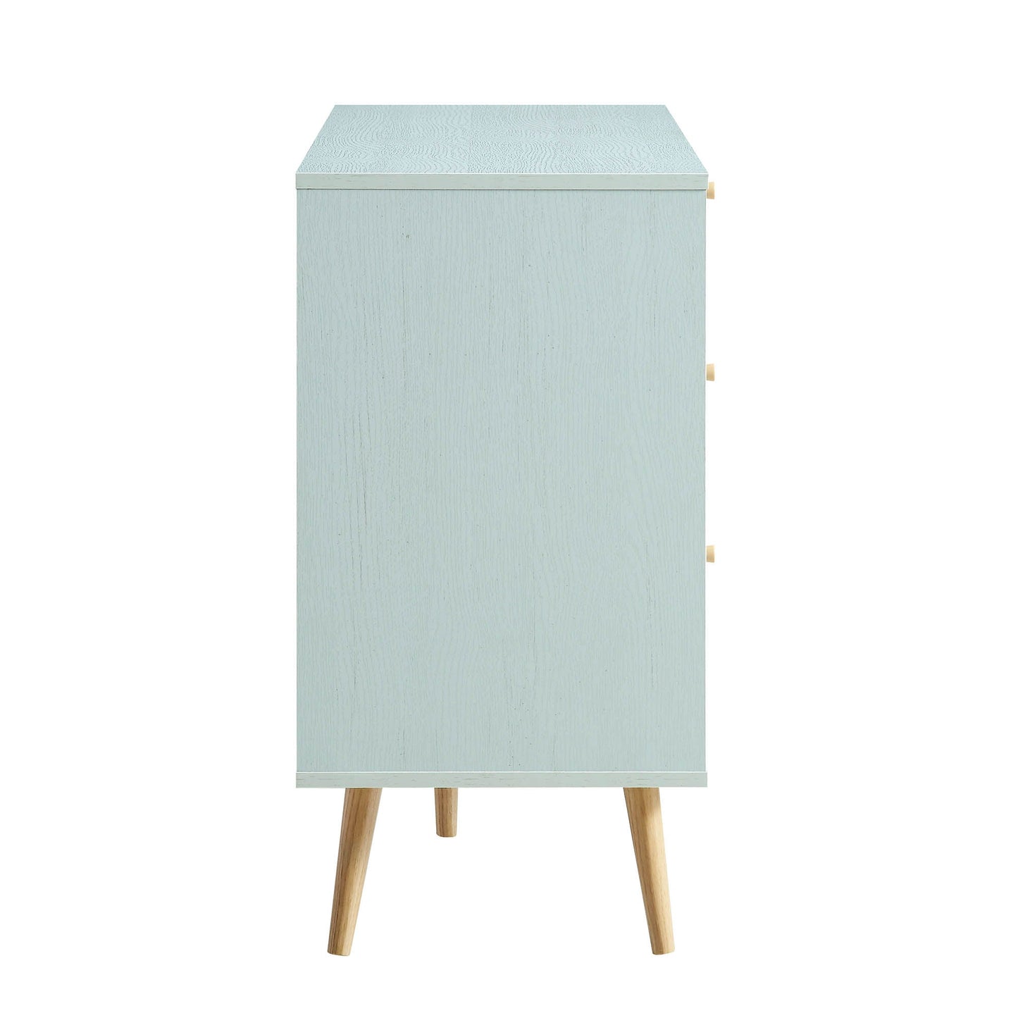 Commode 6 tiroirs en rotin tressé Frances, menthe