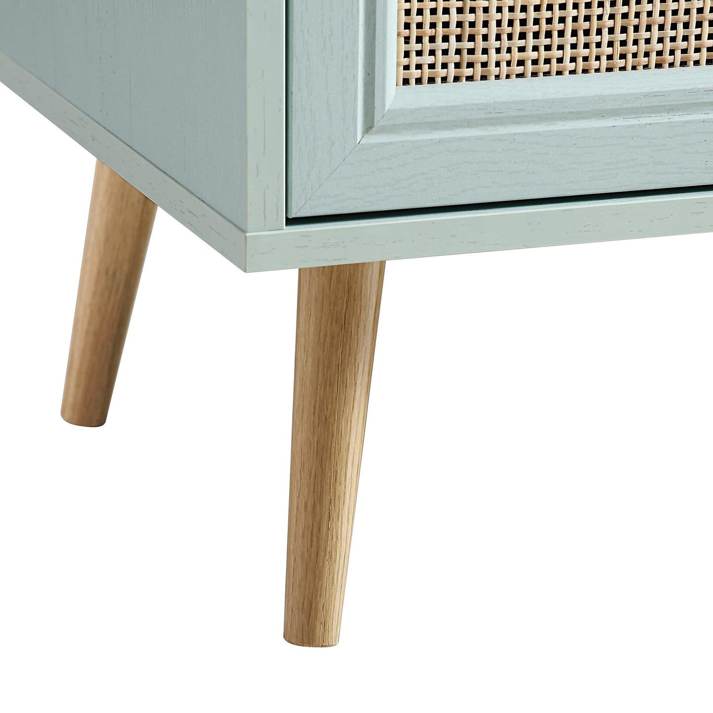 Commode 6 tiroirs en rotin tressé Frances, menthe