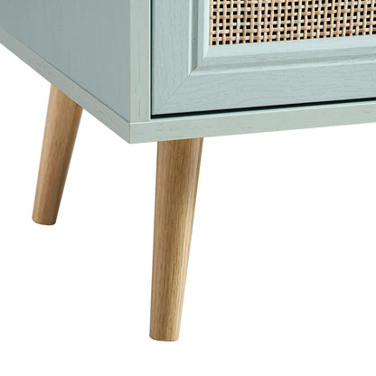 Commode 6 tiroirs en rotin tressé Frances, menthe