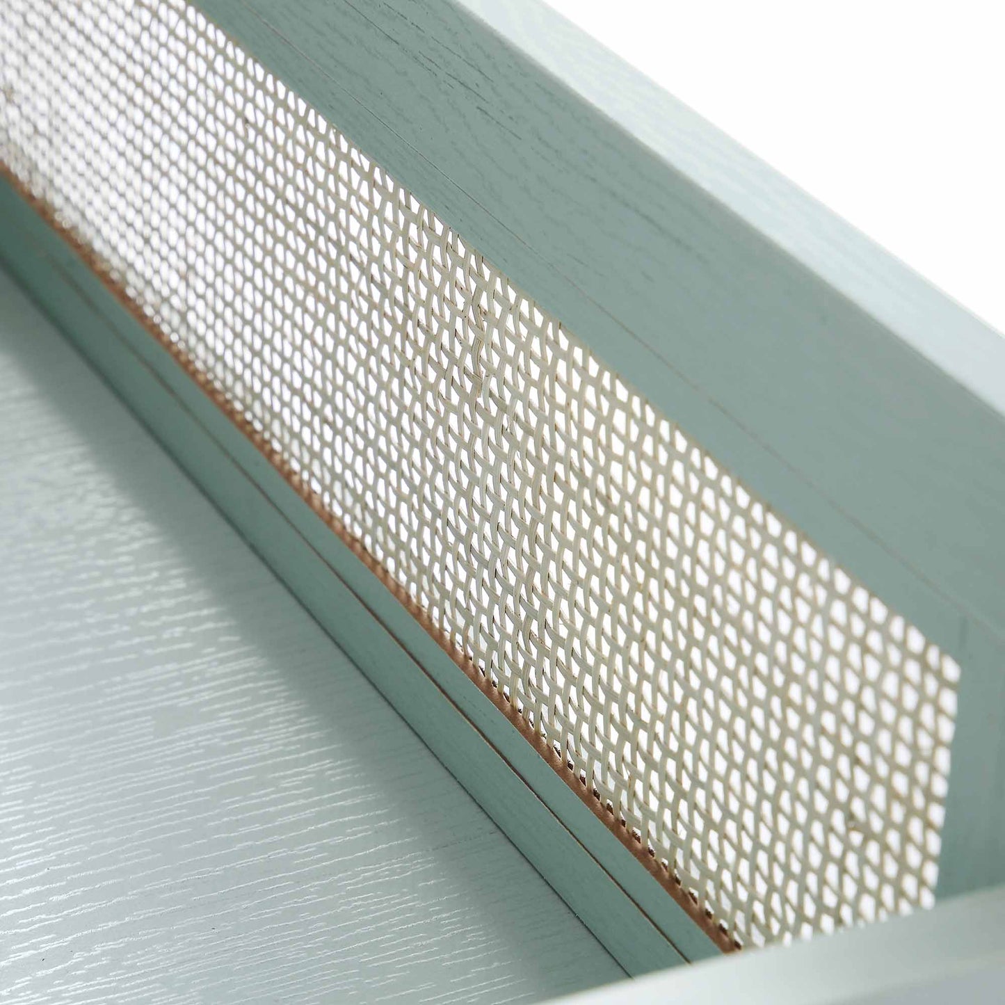 Commode 6 tiroirs en rotin tressé Frances, menthe