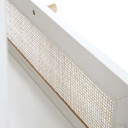 Commode 6 tiroirs en rotin tressé Frances, blanche